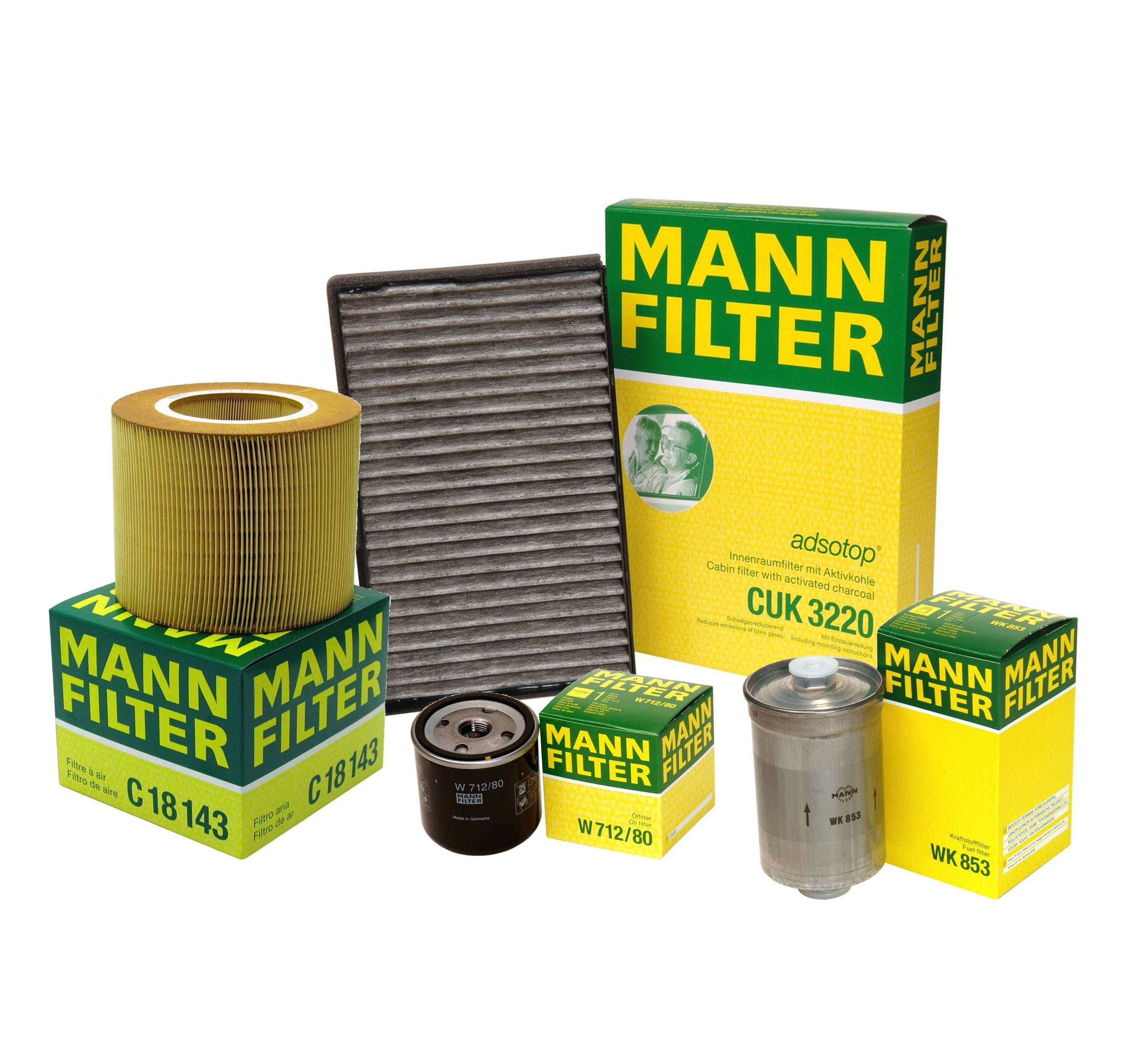 SAAB Air / Cabin Air / Fuel / Engine Oil Filter Kit 93186554 - MANN-FILTER 3725305KIT